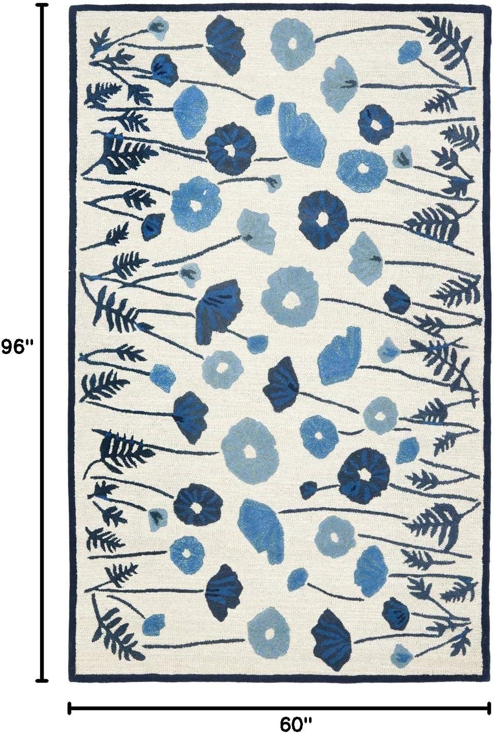 imageMartha Stewart x SAFAVIEH Area Rug Collection  4 x 6 Cayenne Red Handmade Wool ampamp Viscose Ideal for Living Room Foyer Bedroom Accent Space MSR3627BAzurite Blue