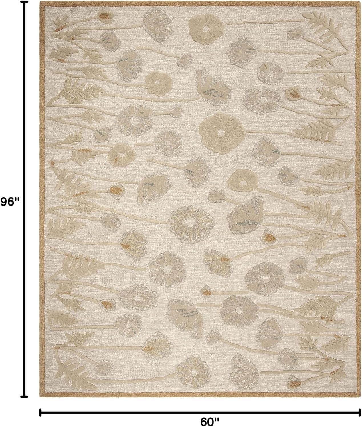 imageMartha Stewart x SAFAVIEH Area Rug Collection  4 x 6 Cayenne Red Handmade Wool ampamp Viscose Ideal for Living Room Foyer Bedroom Accent Space MSR3627BNutshellBrown