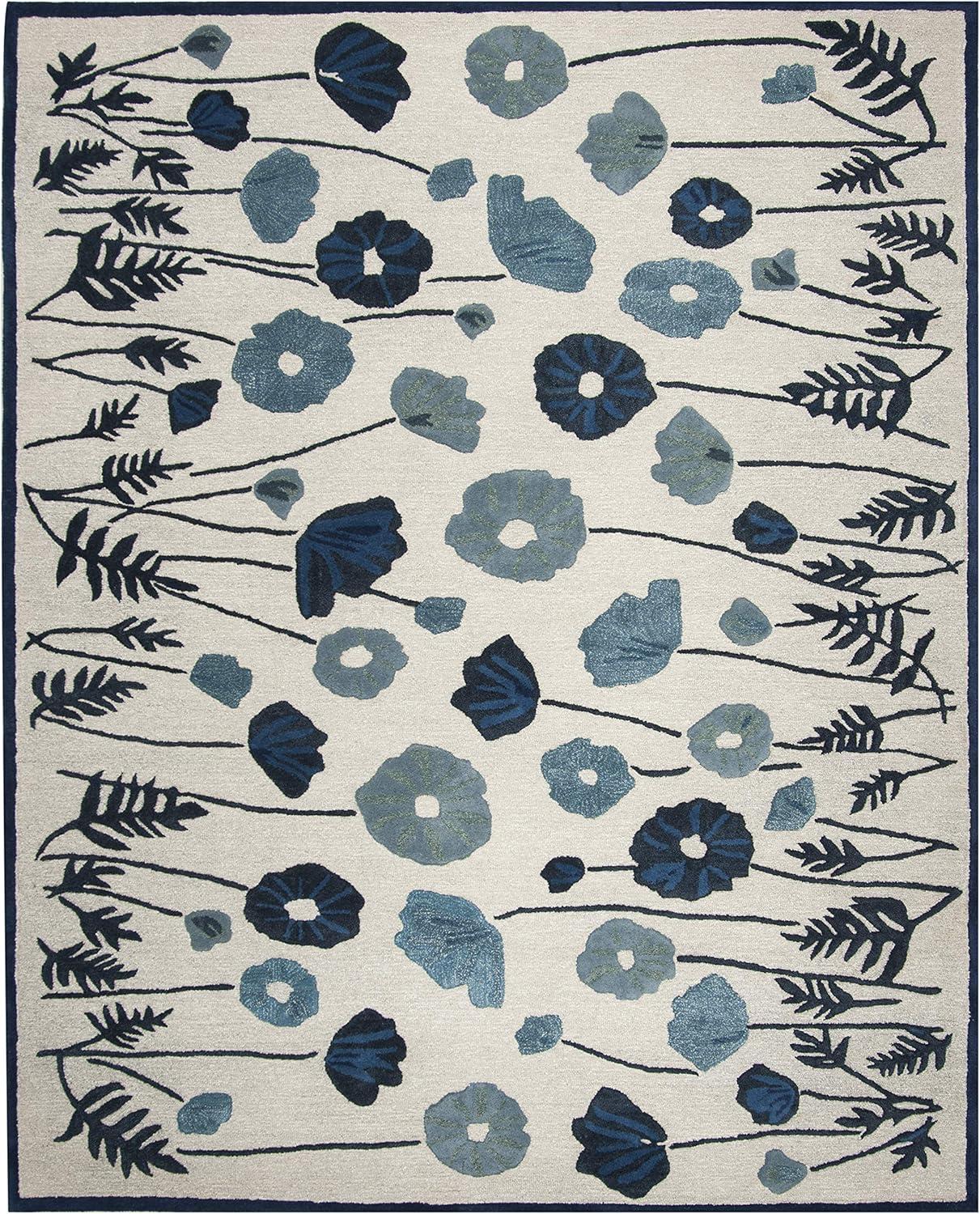 imageMartha Stewart x SAFAVIEH Area Rug Collection  4 x 6 Cayenne Red Handmade Wool ampamp Viscose Ideal for Living Room Foyer Bedroom Accent Space MSR3627BAzurite Blue