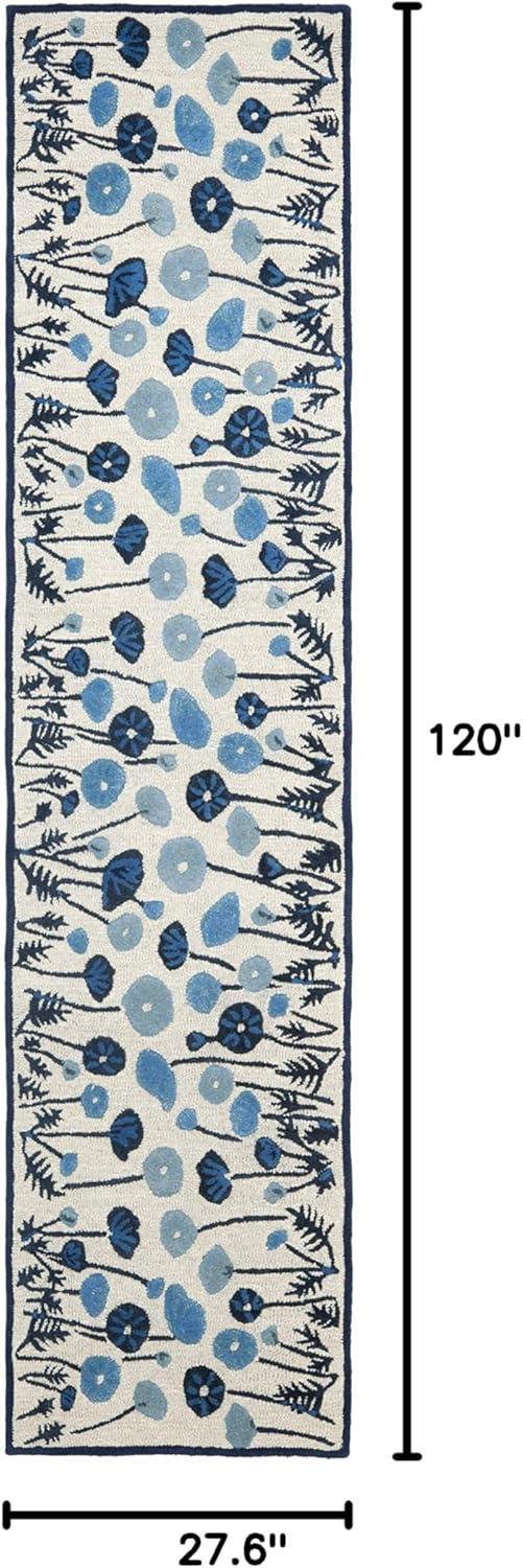 imageMartha Stewart x SAFAVIEH Area Rug Collection  4 x 6 Cayenne Red Handmade Wool ampamp Viscose Ideal for Living Room Foyer Bedroom Accent Space MSR3627BAzurite Blue