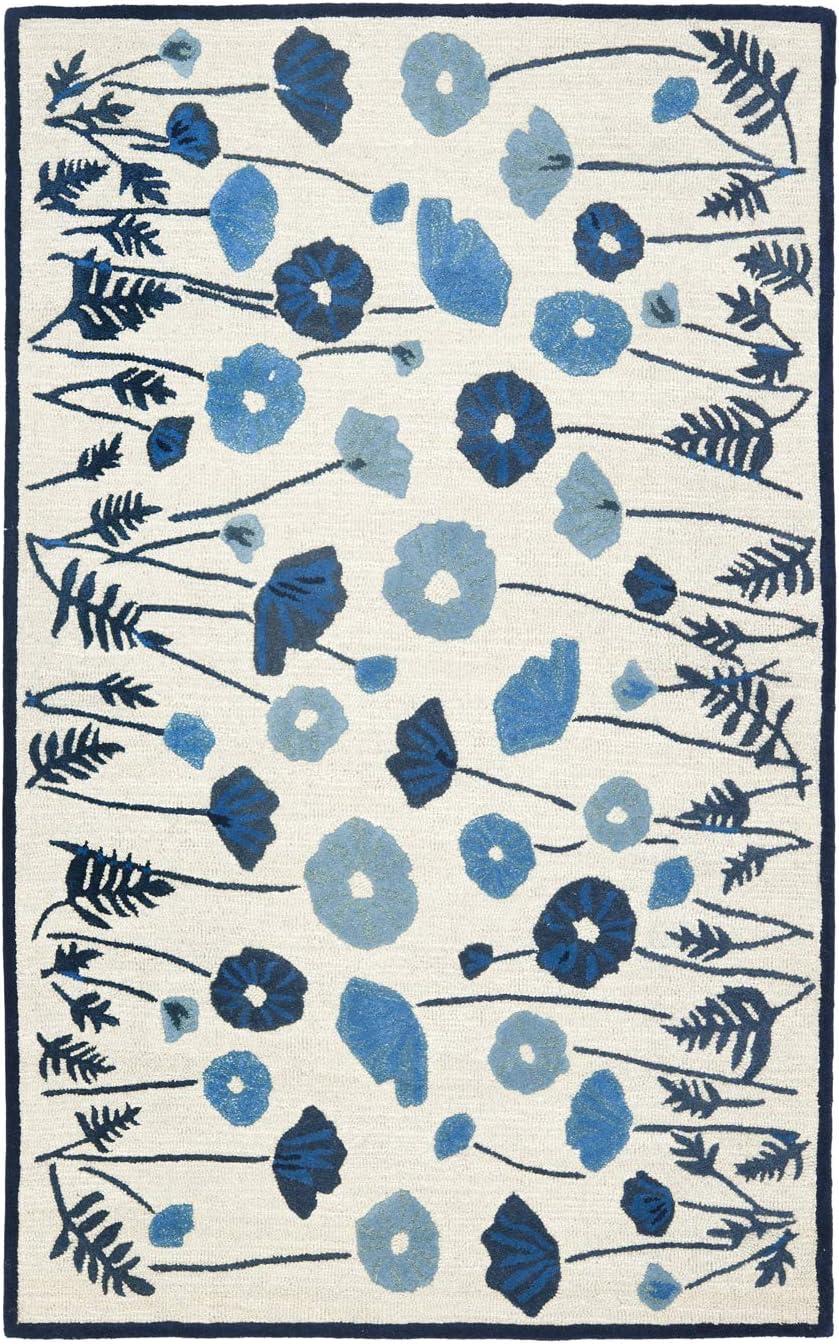 imageMartha Stewart x SAFAVIEH Area Rug Collection  4 x 6 Cayenne Red Handmade Wool ampamp Viscose Ideal for Living Room Foyer Bedroom Accent Space MSR3627BAzurite Blue