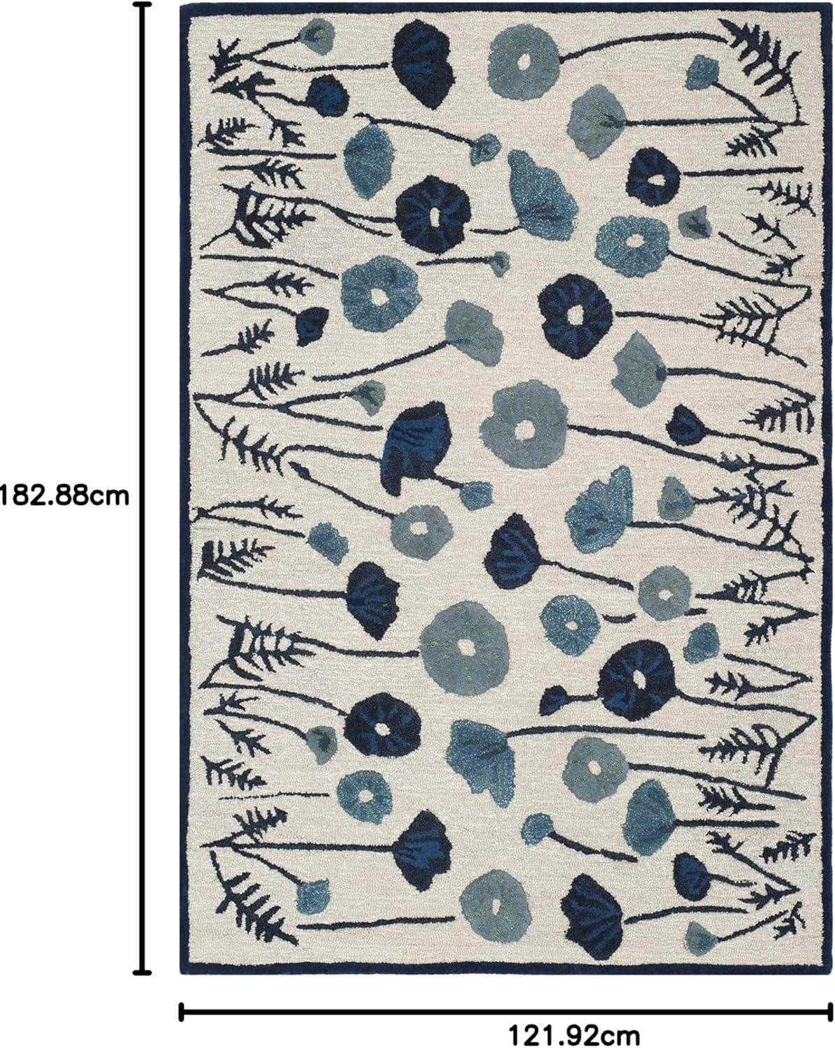 imageMartha Stewart x SAFAVIEH Area Rug Collection  4 x 6 Cayenne Red Handmade Wool ampamp Viscose Ideal for Living Room Foyer Bedroom Accent Space MSR3627BAzurite Blue