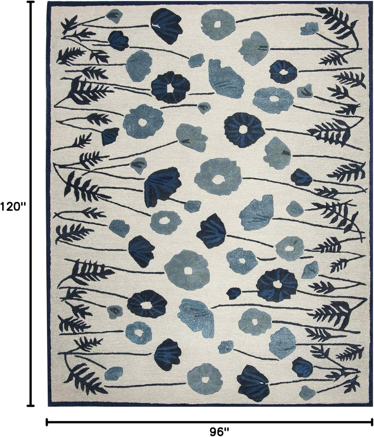 imageMartha Stewart x SAFAVIEH Area Rug Collection  4 x 6 Cayenne Red Handmade Wool ampamp Viscose Ideal for Living Room Foyer Bedroom Accent Space MSR3627BAzurite Blue