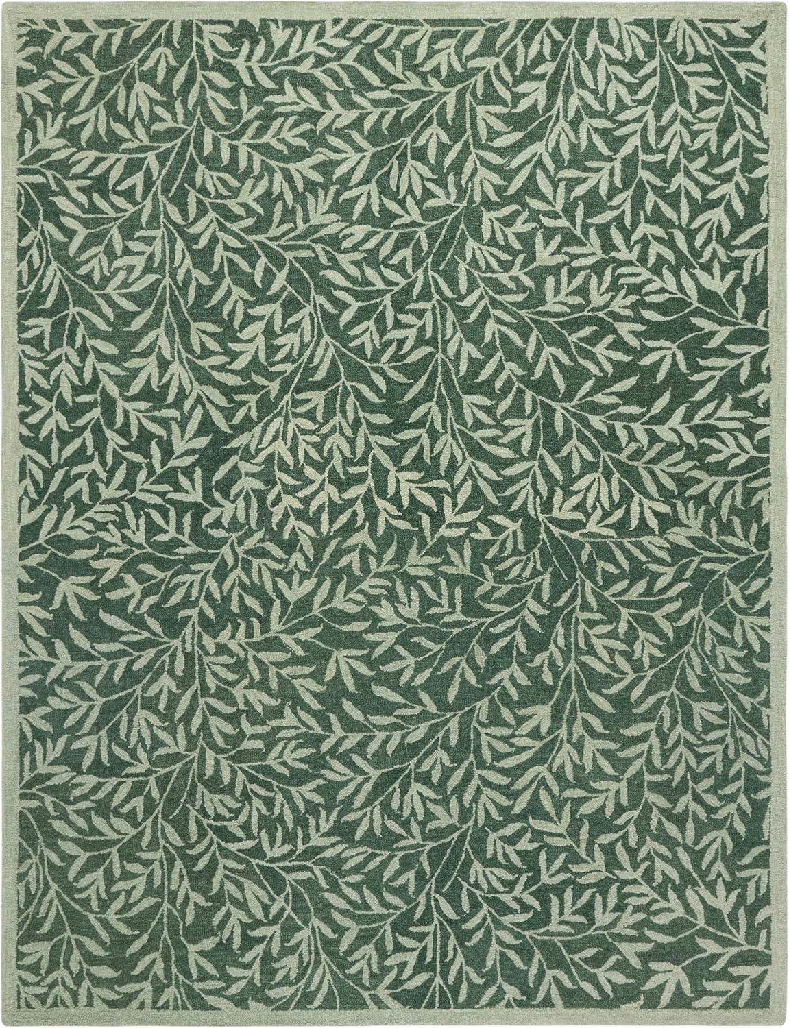 imageMartha Stewart x SAFAVIEH Area Rug Collection 5 x 8 Green Handmade Wool Ideal for Living Room Bedroom Office Dining Space MSR3527YGreen