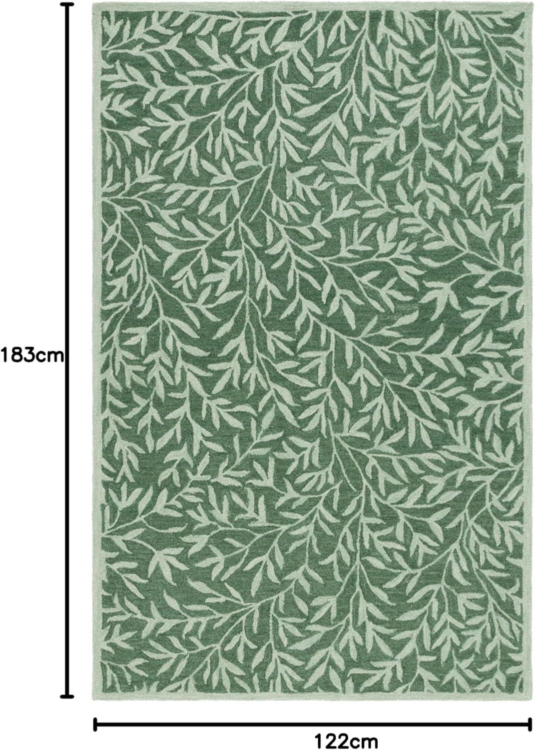 imageMartha Stewart x SAFAVIEH Area Rug Collection 5 x 8 Green Handmade Wool Ideal for Living Room Bedroom Office Dining Space MSR3527YGreen
