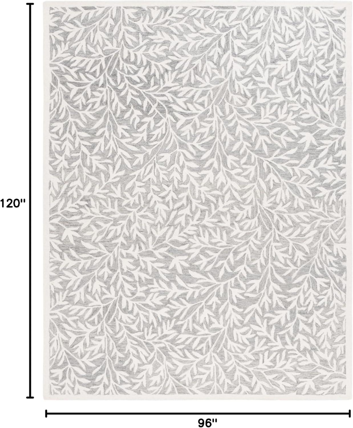 imageMartha Stewart x SAFAVIEH Area Rug Collection 5 x 8 Green Handmade Wool Ideal for Living Room Bedroom Office Dining Space MSR3527YGreyIvory