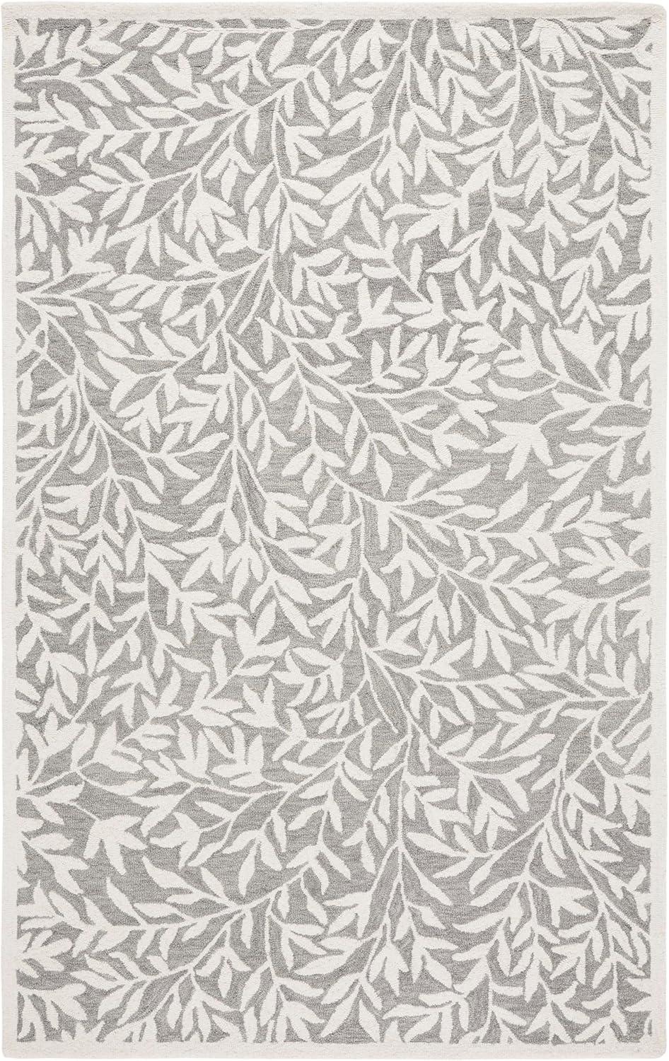 imageMartha Stewart x SAFAVIEH Area Rug Collection 5 x 8 Green Handmade Wool Ideal for Living Room Bedroom Office Dining Space MSR3527YGreyIvory