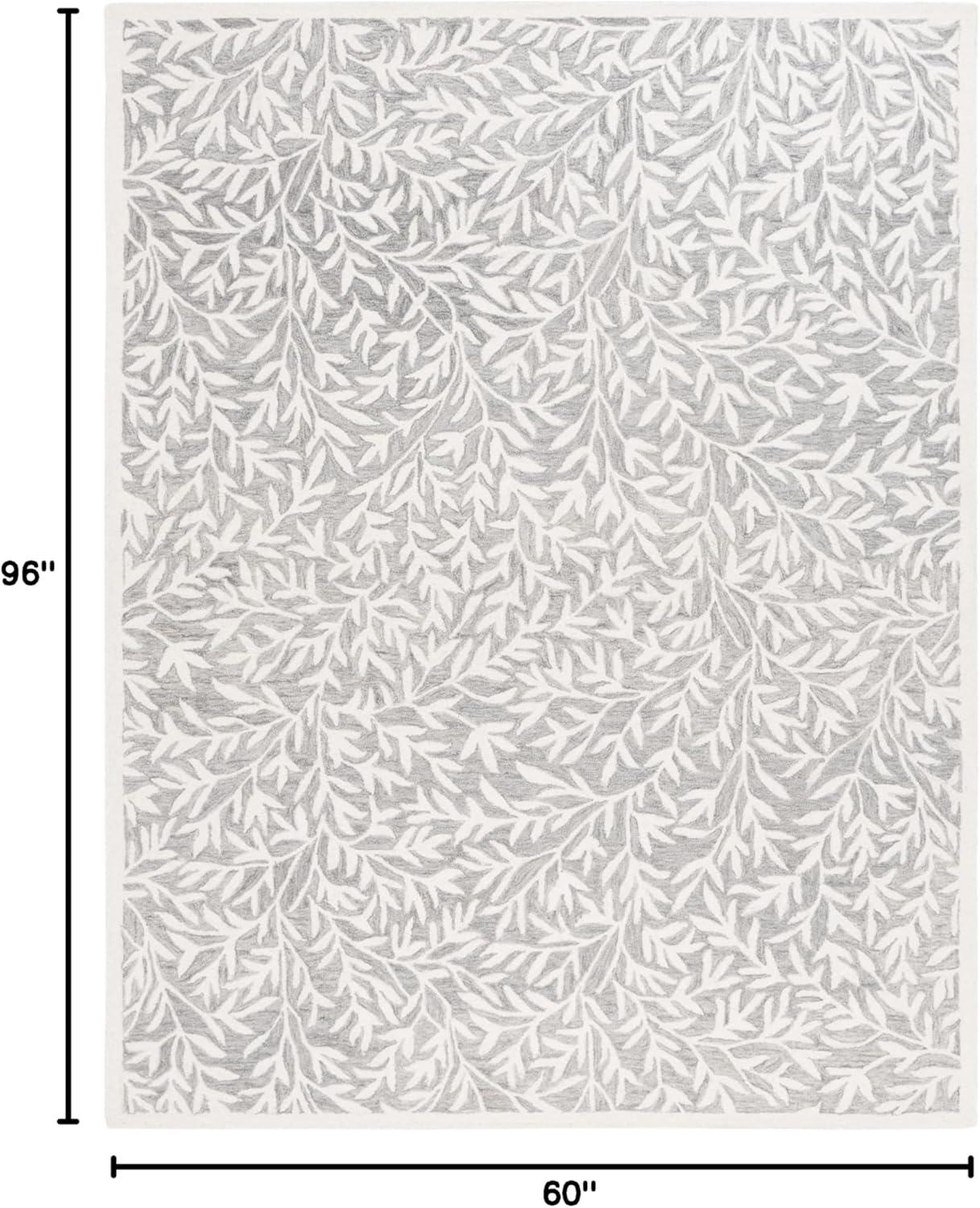 imageMartha Stewart x SAFAVIEH Area Rug Collection 5 x 8 Green Handmade Wool Ideal for Living Room Bedroom Office Dining Space MSR3527YGreyIvory