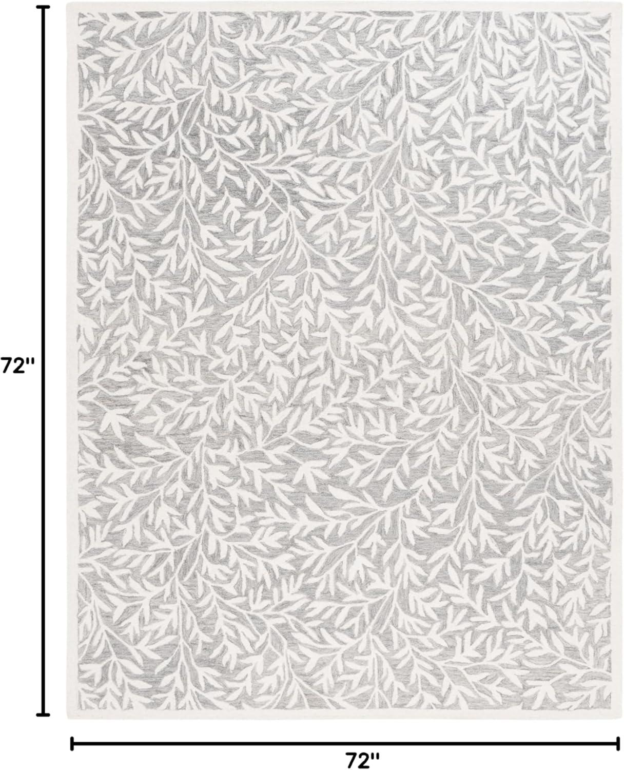 imageMartha Stewart x SAFAVIEH Area Rug Collection 5 x 8 Green Handmade Wool Ideal for Living Room Bedroom Office Dining Space MSR3527YGreyIvory