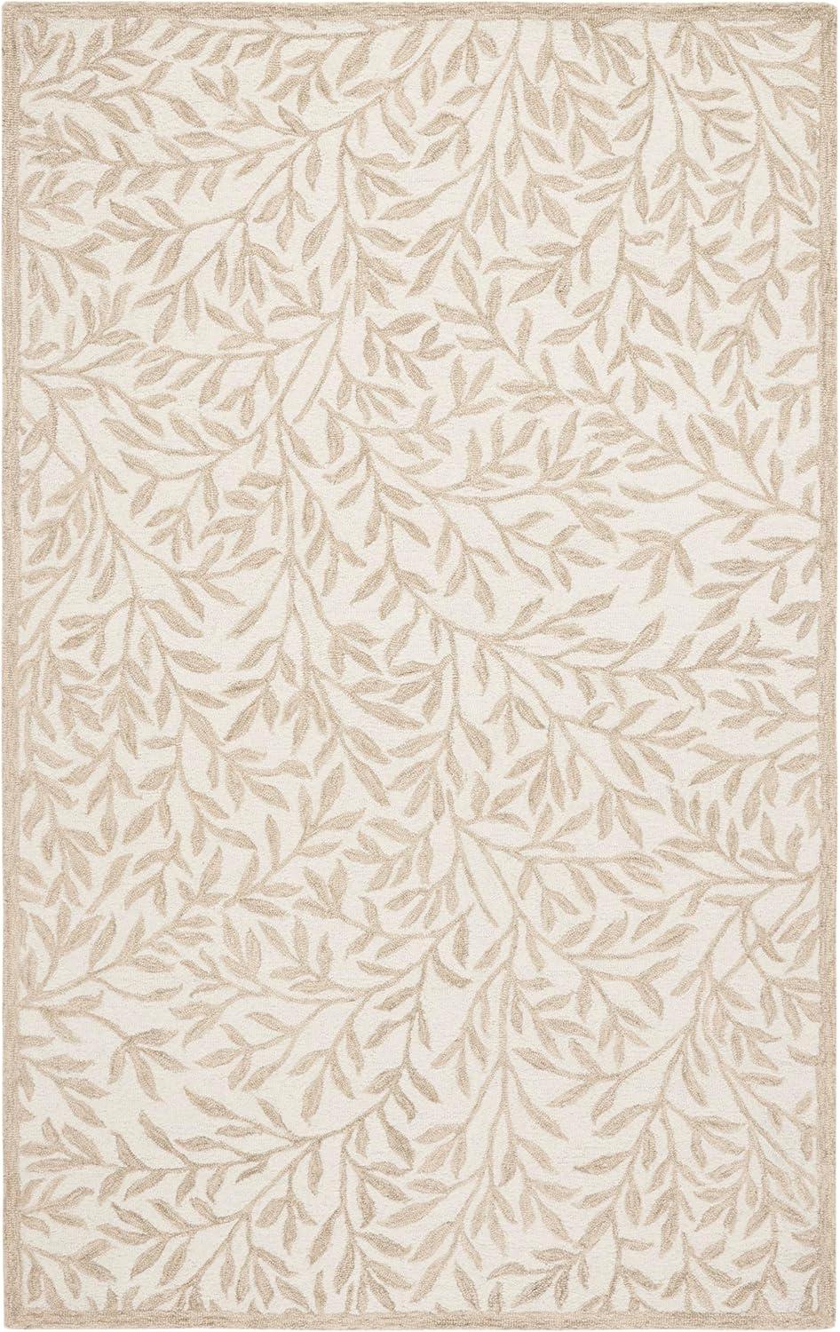 imageMartha Stewart x SAFAVIEH Area Rug Collection 5 x 8 Green Handmade Wool Ideal for Living Room Bedroom Office Dining Space MSR3527YIvoryBeige