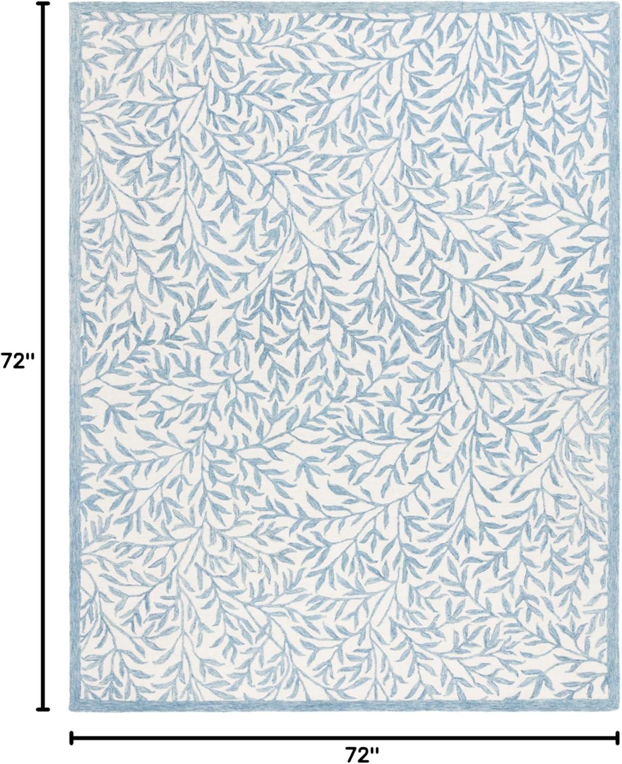 imageMartha Stewart x SAFAVIEH Area Rug Collection 5 x 8 Green Handmade Wool Ideal for Living Room Bedroom Office Dining Space MSR3527YIvoryBlue