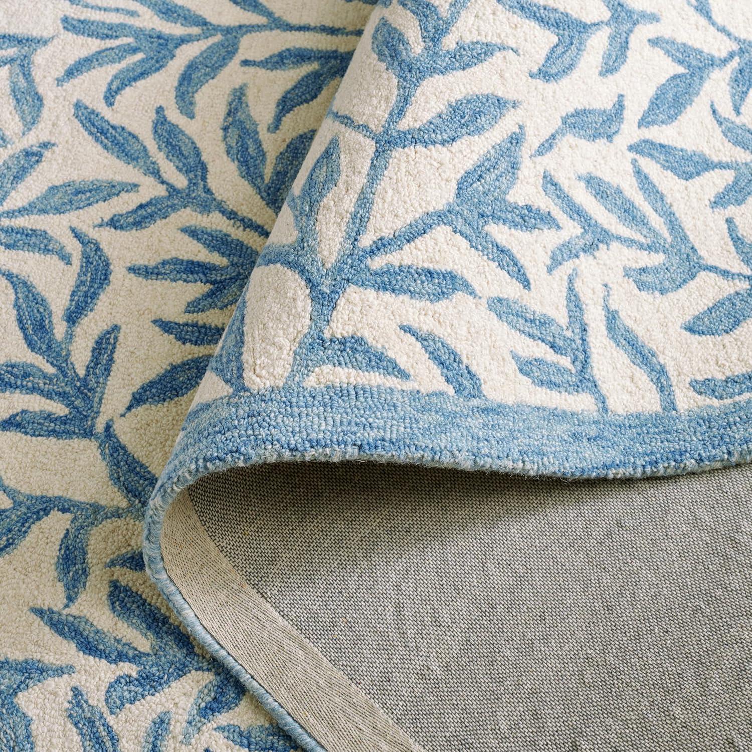 imageMartha Stewart x SAFAVIEH Area Rug Collection 5 x 8 Green Handmade Wool Ideal for Living Room Bedroom Office Dining Space MSR3527YIvoryBlue