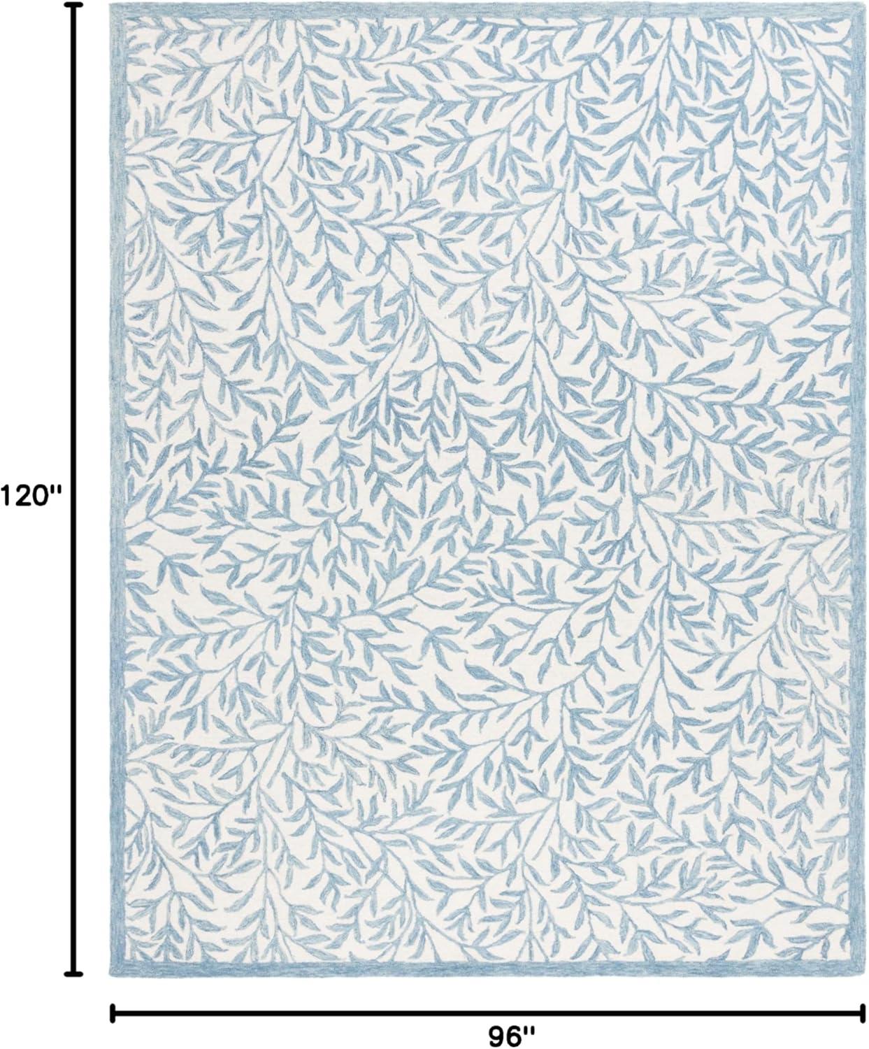 imageMartha Stewart x SAFAVIEH Area Rug Collection 5 x 8 Green Handmade Wool Ideal for Living Room Bedroom Office Dining Space MSR3527YIvoryBlue