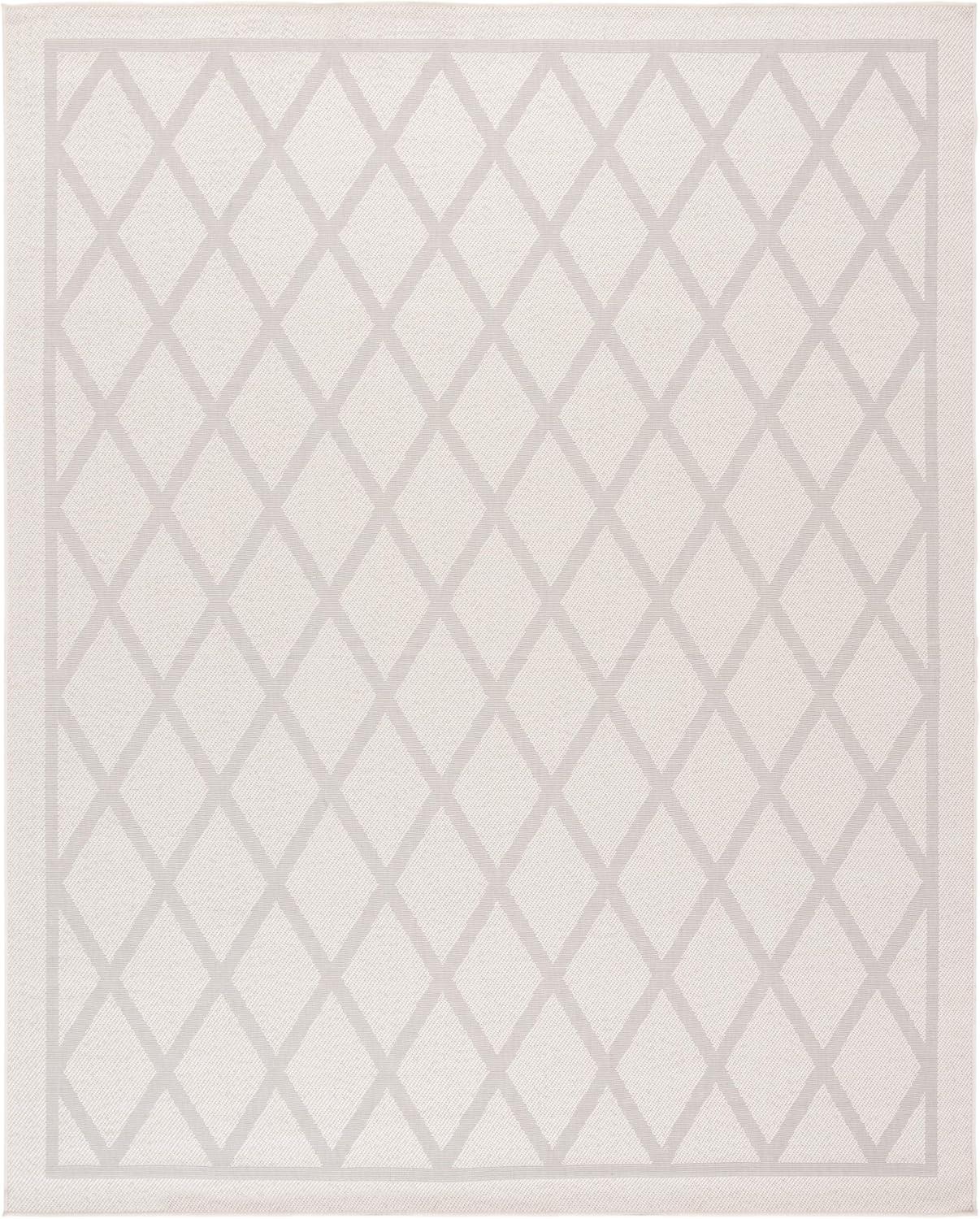 imageMartha Stewart x SAFAVIEH Outdoor Area Rug Collection  67quot x 87quot Ivory ampamp Light Grey Weather Resistant ampamp Washable Ideal for Patio Backyard Mudroom Deck Dining Space MSRO805A