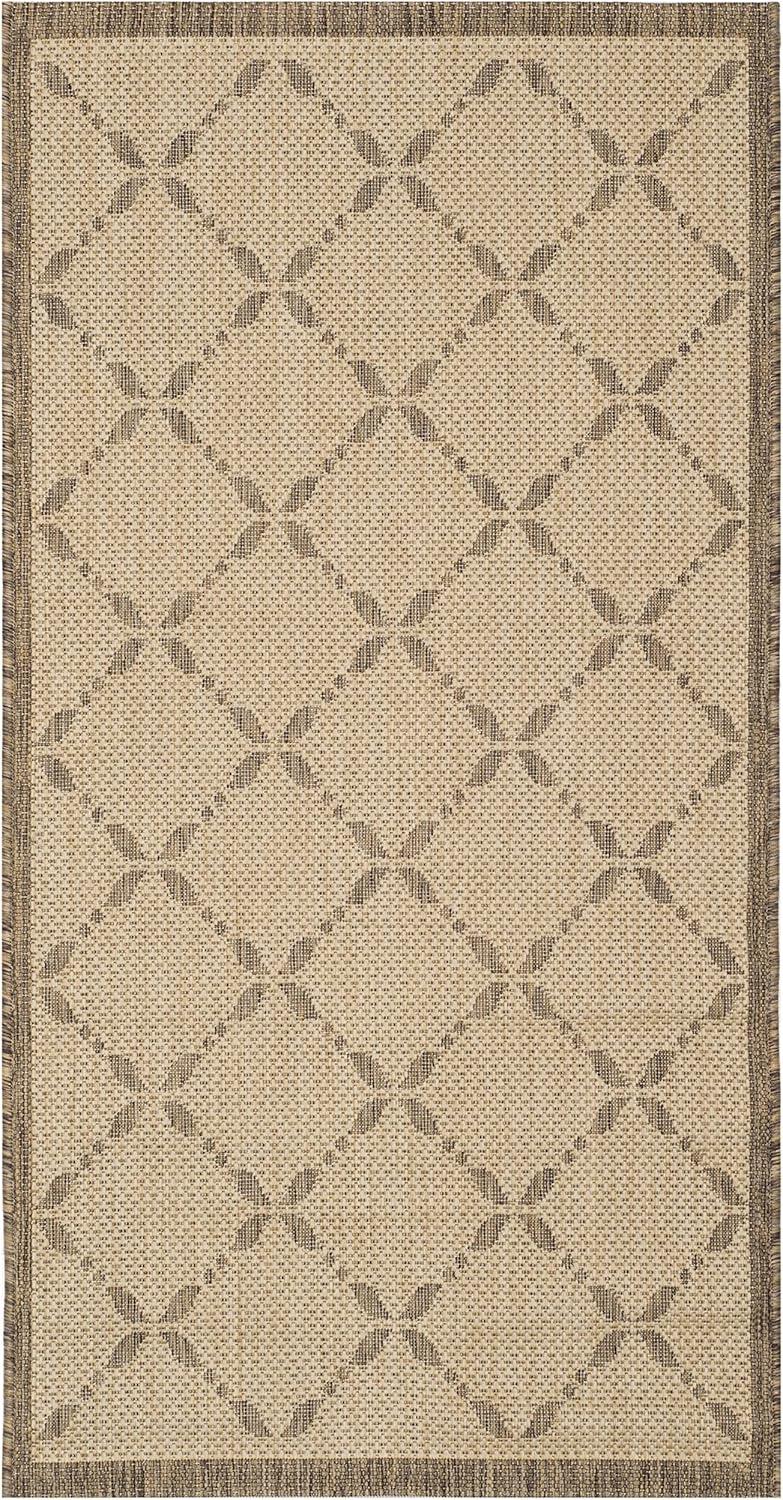 imageMartha Stewart x SAFAVIEH Outdoor Area Rug Collection  8 x 112quot Cream ampamp Green Weather Resistant ampamp Washable Ideal for Patio Backyard Mudroom Deck Dining Space MSR425214CremeBrown