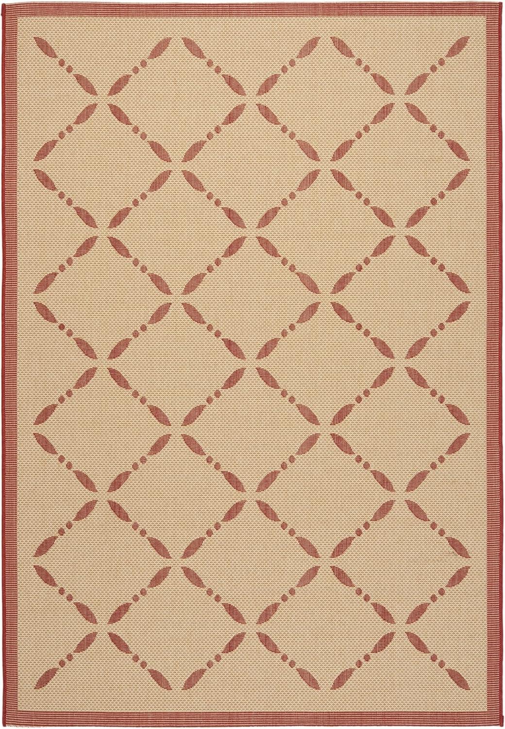 imageMartha Stewart x SAFAVIEH Outdoor Area Rug Collection  8 x 112quot Cream ampamp Green Weather Resistant ampamp Washable Ideal for Patio Backyard Mudroom Deck Dining Space MSR425214CremeRed