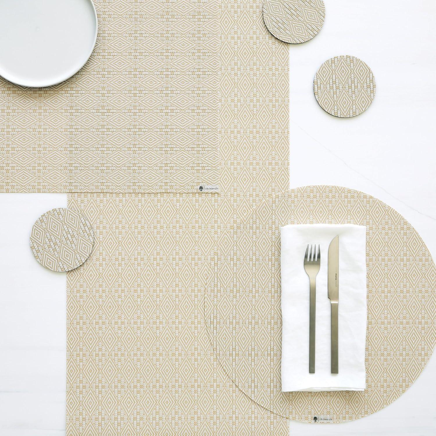 imageMartha by Martha Stewart  Chilewich Boxwood Table Runner in Burnt Coral  Easy Care Woven Textile  IndoorOutdoor  StainFade Resistant  14quot x 72quotWheat