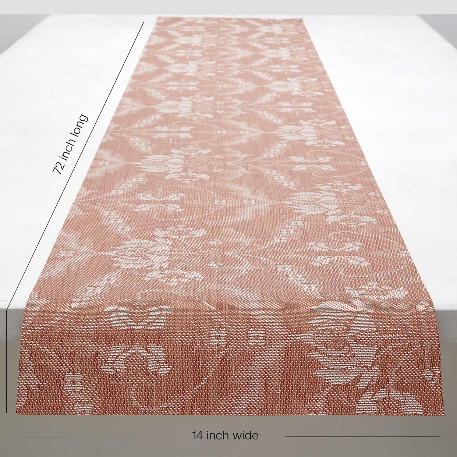 imageMartha by Martha Stewart Chilewich Damask Table Runner in Abalone Easy Care Woven Textile IndoorOutdoor StainFade Resistant 14quot x 72quotBurnt Coral