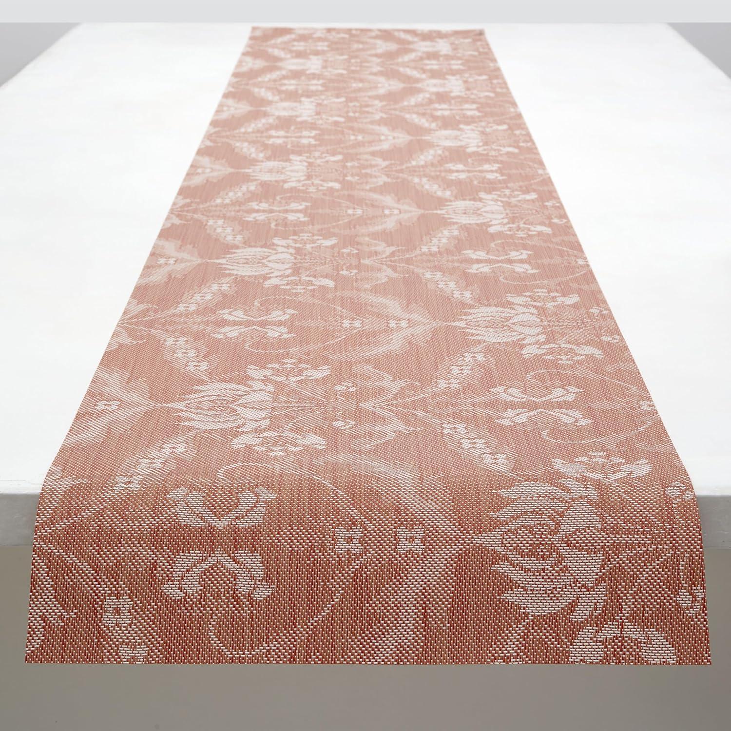 imageMartha by Martha Stewart Chilewich Damask Table Runner in Abalone Easy Care Woven Textile IndoorOutdoor StainFade Resistant 14quot x 72quotBurnt Coral