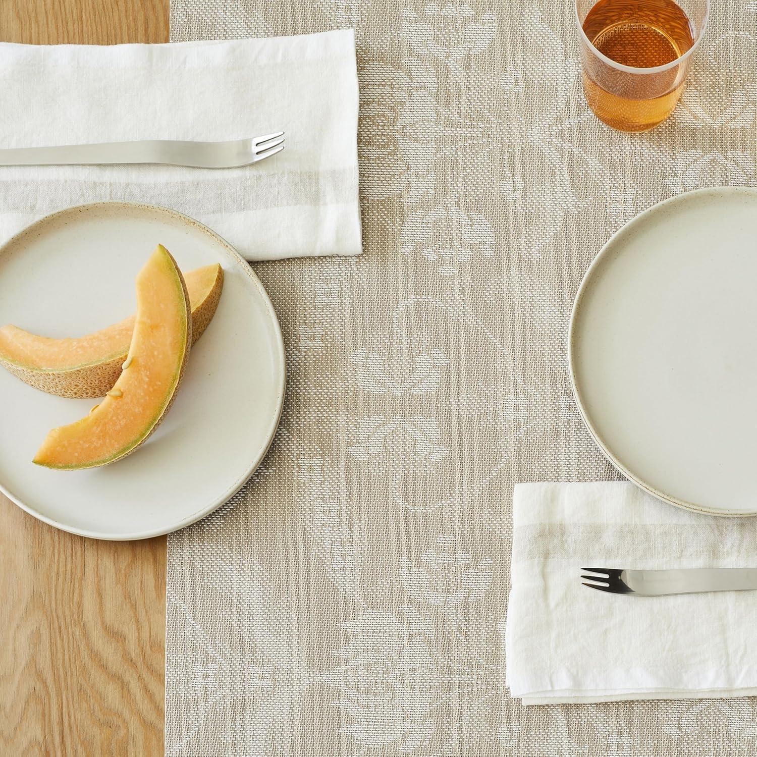 imageMartha by Martha Stewart  Chilewich Damask Table Runner in Abalone  Easy Care Woven Textile  IndoorOutdoor  StainFade Resistant  14quot x 72quotFlax