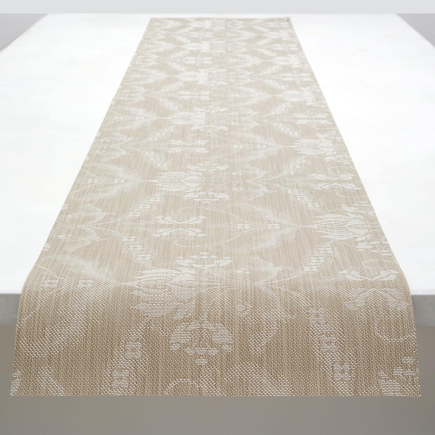 imageMartha by Martha Stewart  Chilewich Damask Table Runner in Abalone  Easy Care Woven Textile  IndoorOutdoor  StainFade Resistant  14quot x 72quotFlax