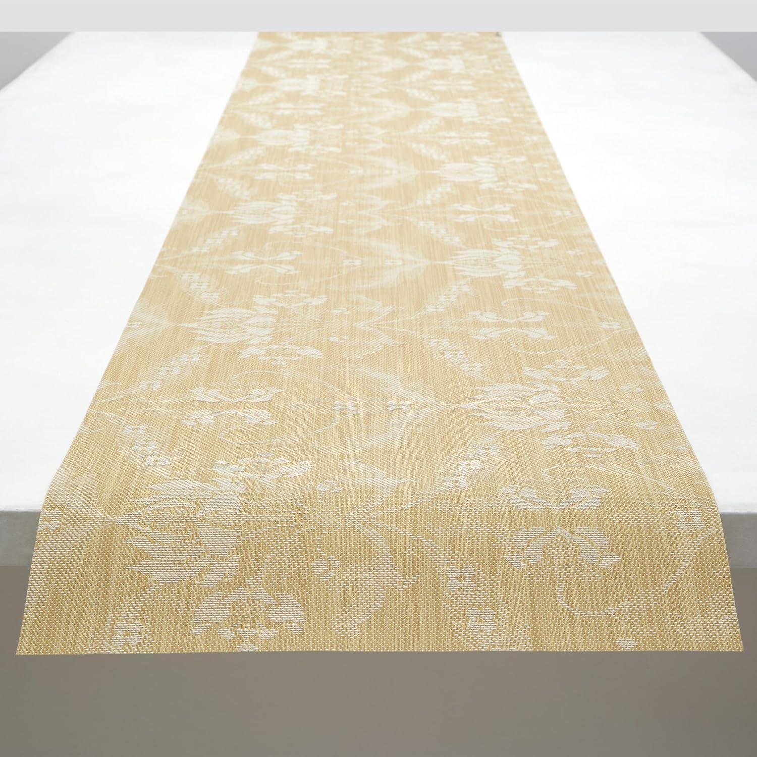 imageMartha by Martha Stewart  Chilewich Damask Table Runner in Abalone  Easy Care Woven Textile  IndoorOutdoor  StainFade Resistant  14quot x 72quotWheat
