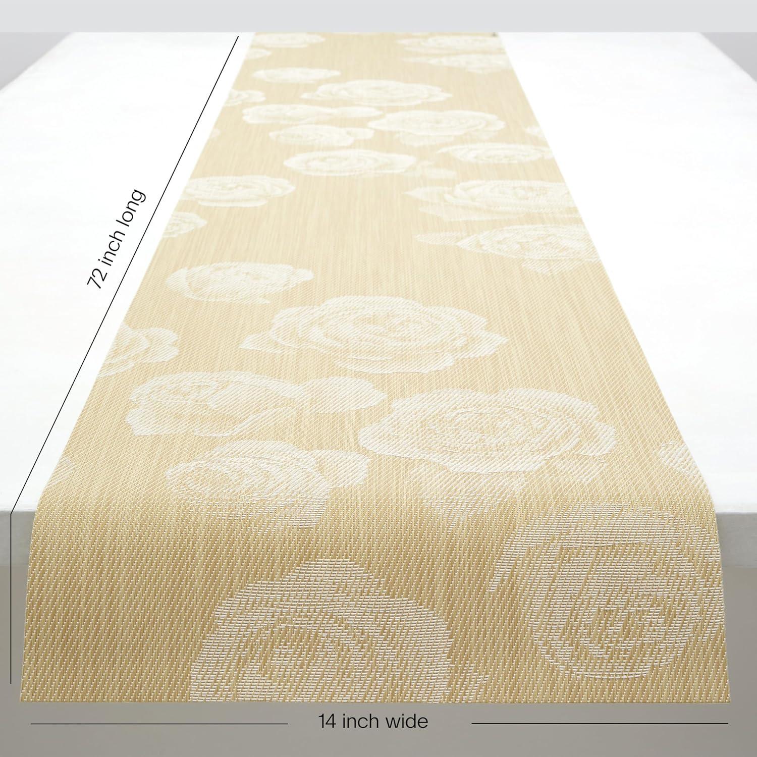 imageMartha by Martha Stewart  Chilewich Rosette 14x72 Table Runner in Burnt CoralWheat