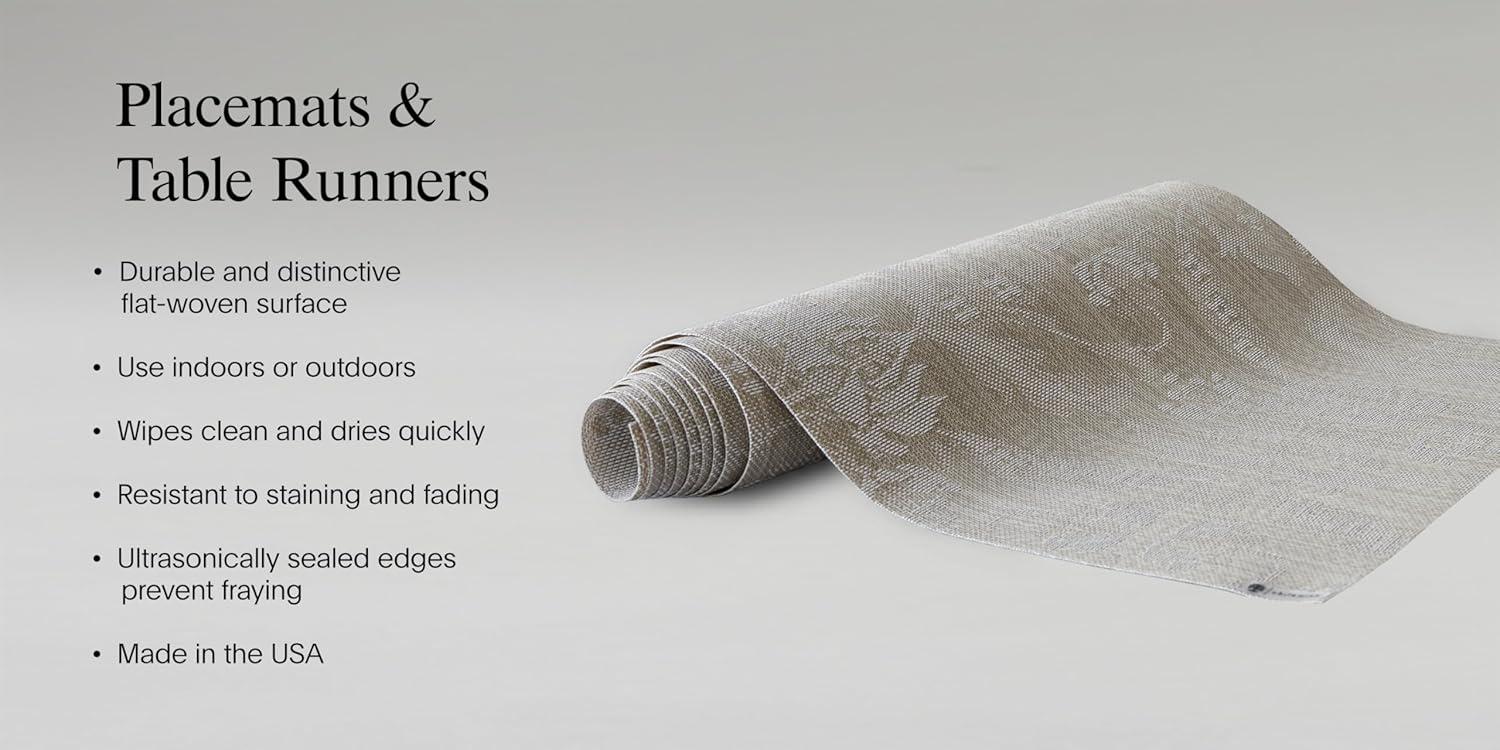 imageMartha by Martha Stewart  Chilewich Rosette 14x72 Table Runner in Burnt CoralWheat