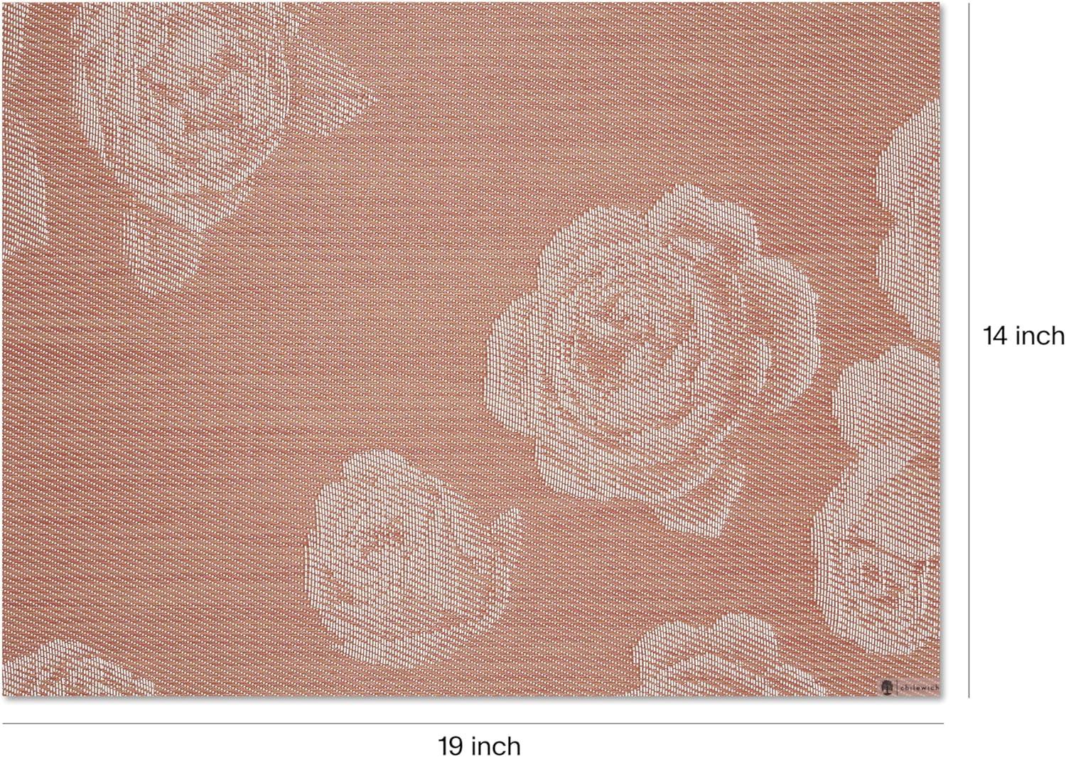 imageMartha by Martha Stewart  Chilewich Rosette Placemats in Burnt Coral  Set of 4  Easy Care Woven Tabletop Textiles  IndoorOutdoor  185quot x 135quot RectangleBurnt Coral