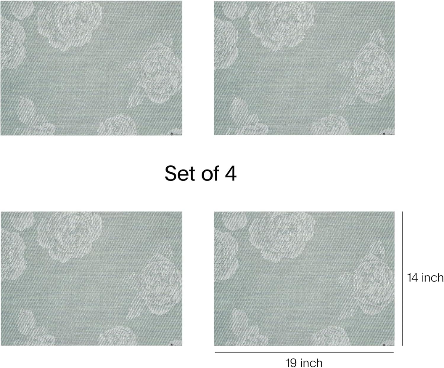 imageMartha by Martha Stewart Chilewich Rosette Placemats in Burnt Coral Set of 4 Easy Care Woven Tabletop Textiles IndoorOutdoor 185quot x 135quot RectangleAbalone