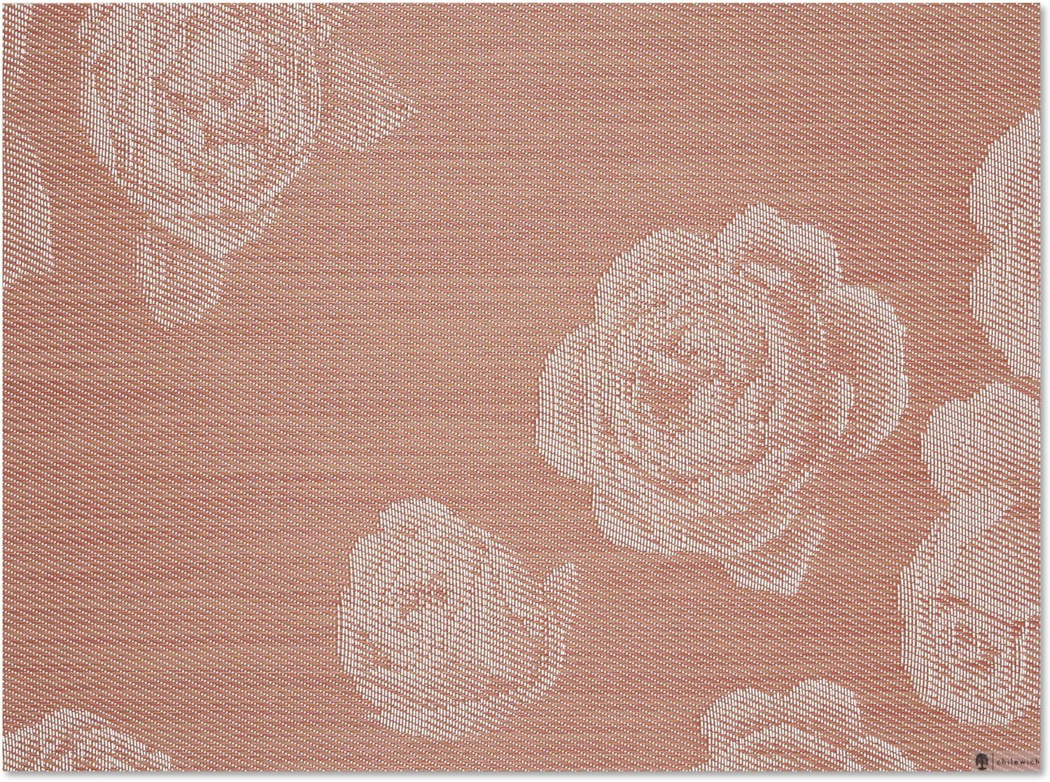 imageMartha by Martha Stewart  Chilewich Rosette Placemats in Burnt Coral  Set of 4  Easy Care Woven Tabletop Textiles  IndoorOutdoor  185quot x 135quot RectangleBurnt Coral