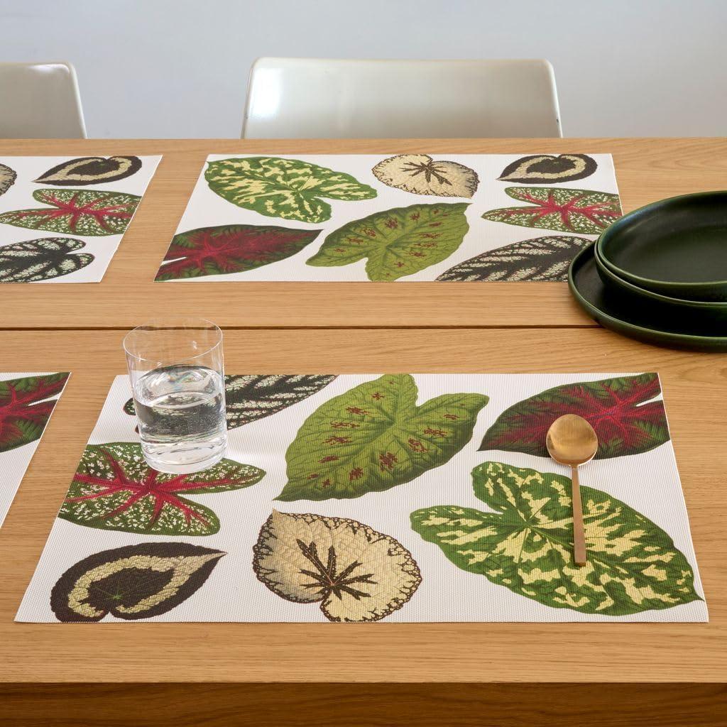 imageMartha by Martha Stewart Chilewich Scattered Leaf Placemat Set of 4 Easy Care Woven Tabletop Textile IndoorOutdoor 185quot x 135quot Rectangle