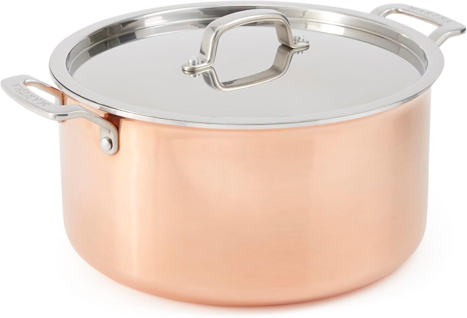 imageMartha by Martha Stewart 4Quart Stainless Steel Saucepan wLid  Copper ExteriorSatin InteriorCopper