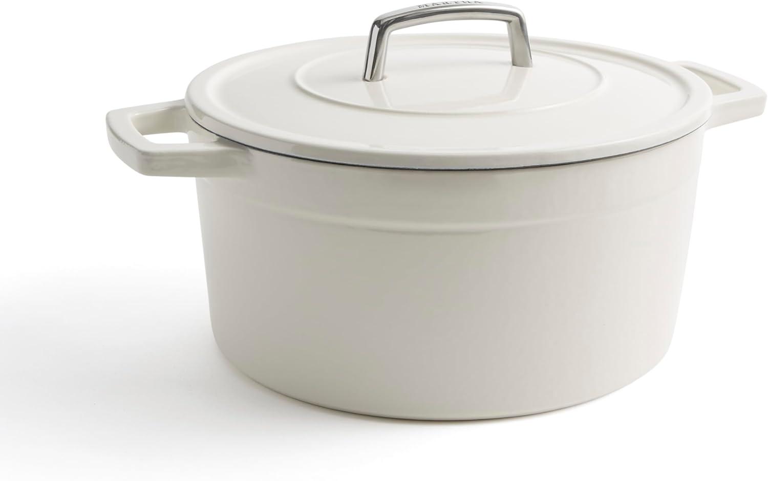 imageMartha by Martha Stewart 7 QT European Enameled Cast Iron Dutch Oven wLid  GanacheCrescent Moon