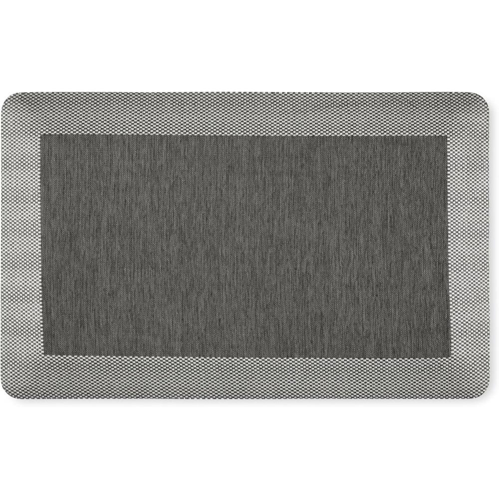 imageMARTHA STEWART Mira Modern Heathered Solid AntiFatigue AirInfused Kitchen Mat Navy Blue 196quotx32quotBlack