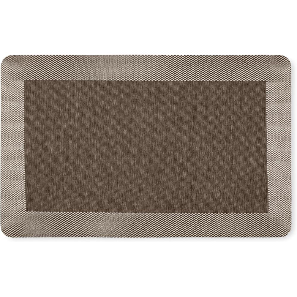 imageMARTHA STEWART Mira Modern Heathered Solid AntiFatigue AirInfused Kitchen Mat Navy Blue 196quotx32quotBrown