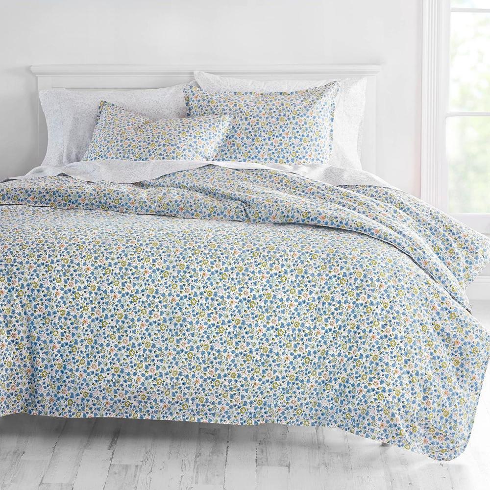 imageMARTHA STEWART Natalie King Size Duvet 3 Piece Set1 Duvet Cover 2 Pillow Shams Crinkle Velvet Texture Soft ampamp Royal Machine Wash 104quotx92quot with Button Closure ChampagneFloral Multi