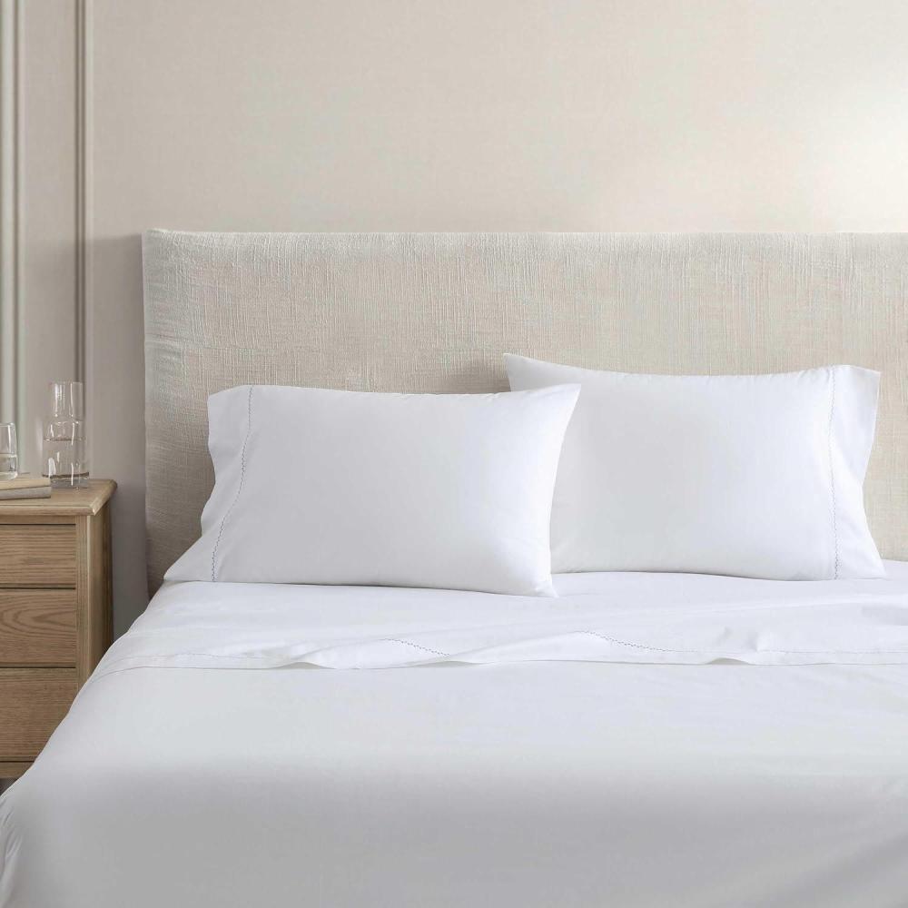 imageMartha Stewart  Full Size Sheets Set Crisp ampamp Tailored Cooling Sheets wa Naturally Smooth Cotton Percale Lightweight Feel  Bed Sheets with Matching Pillowcases ampamp Fitted Sheet Skylands Solid BlueLilly Pond Leaf Blue