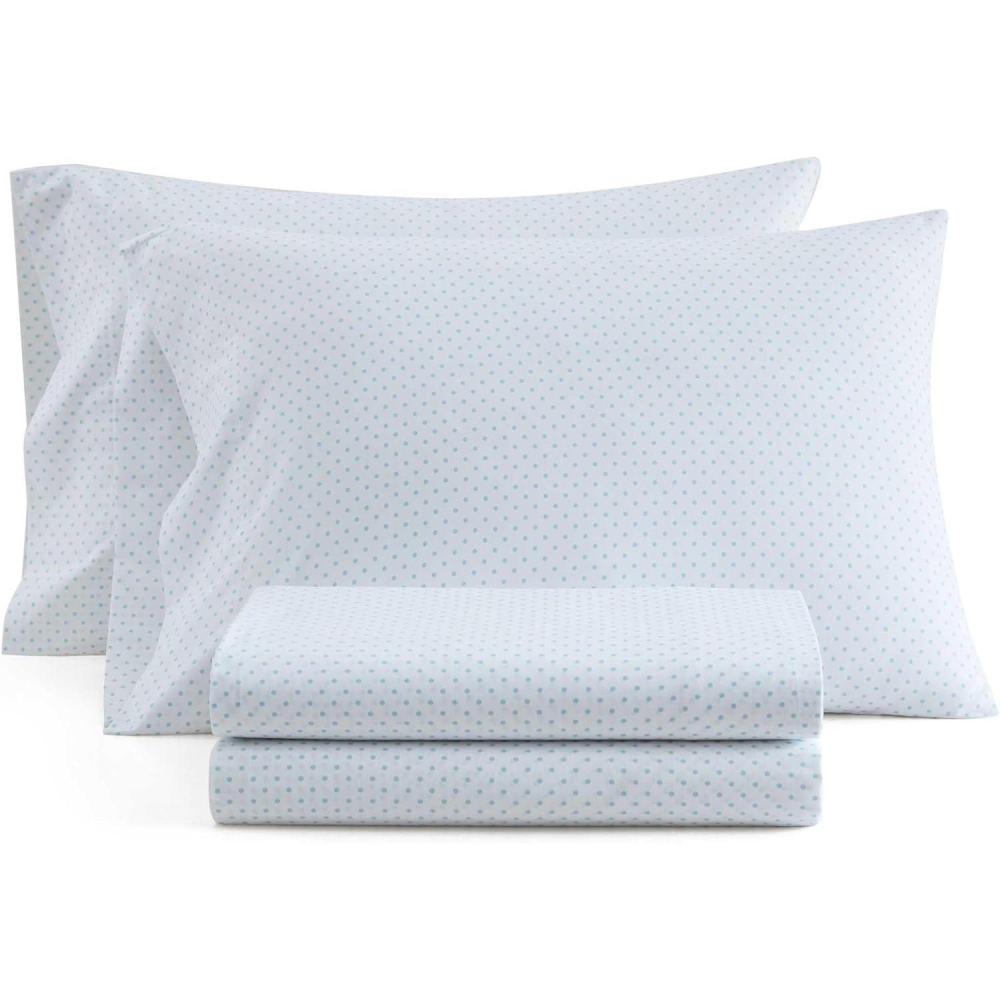 imageMartha Stewart Full Size Sheets Set Crisp ampamp Tailored Cooling Sheets wa Naturally Smooth Cotton Percale Lightweight Feel Bed Sheets with Matching Pillowcases ampamp Fitted Sheet Small Gingham PinkPolka Dot Blue