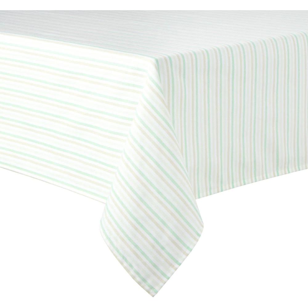 imageMartha Stewart Daisy Stripe Tablecloth Single Pack BeigeBrown 60quotx84quotMint