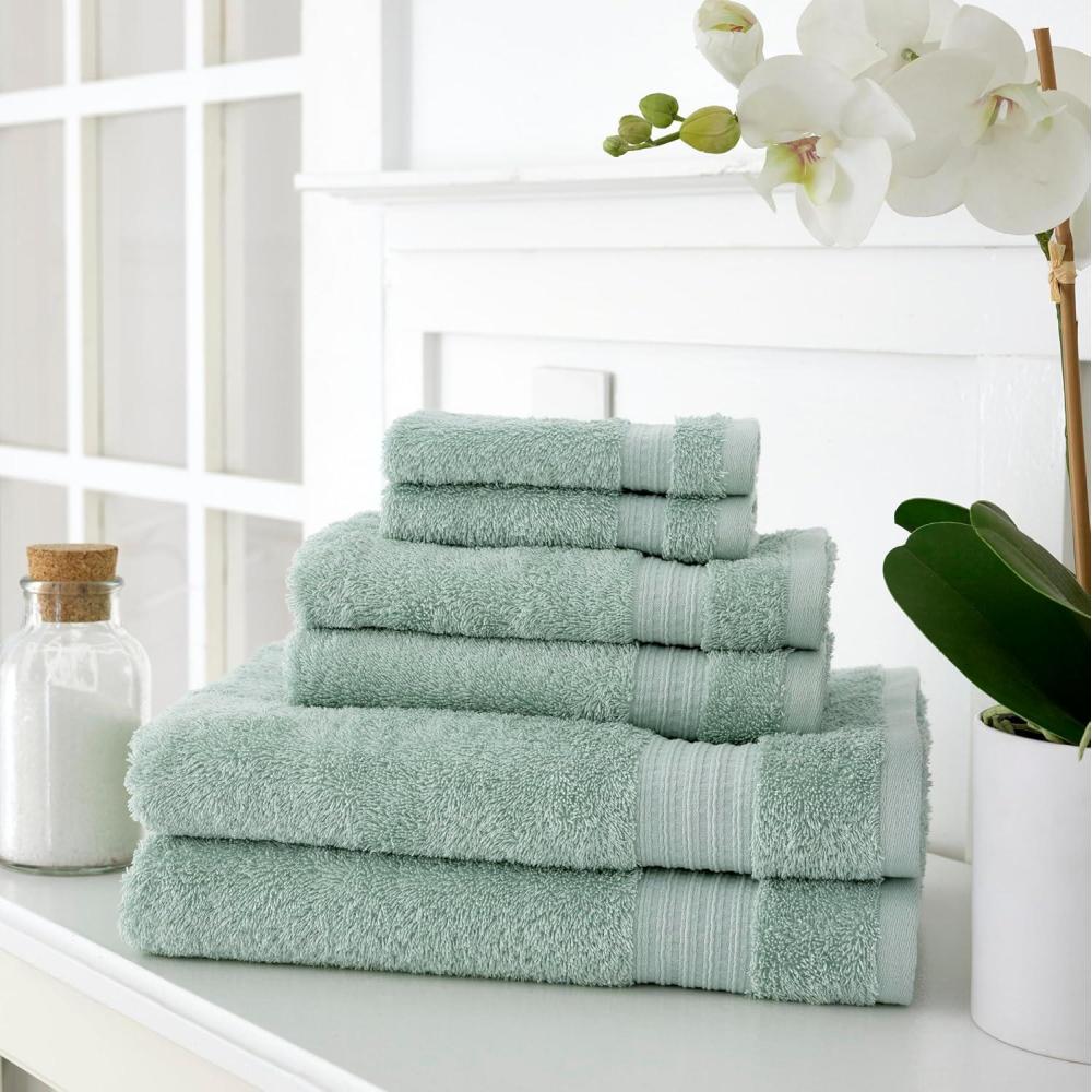 imageMartha Stewart Egyptian Cotton Bath Towels Set  6 Piece 2 Bath Towels  2 Hand Towels  2 Washcloths Absorbent Bathroom Towels Bathroom Essentials ButterSage