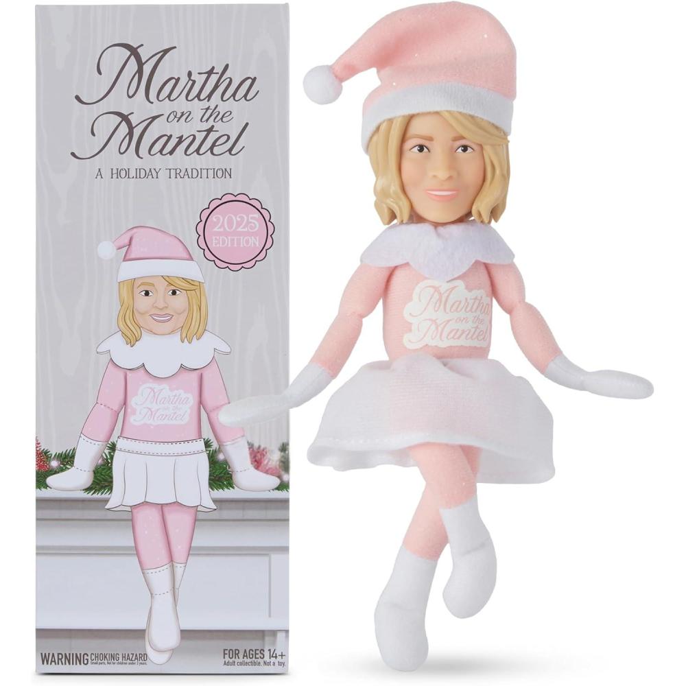 imageMartha Stewart Expansion Pack  Plush Robe and Sleep Mask for Martha on The Mantel Elf Funny Secret Santa Collectible White Elephant Stocking Stuffer GiftPink 2025