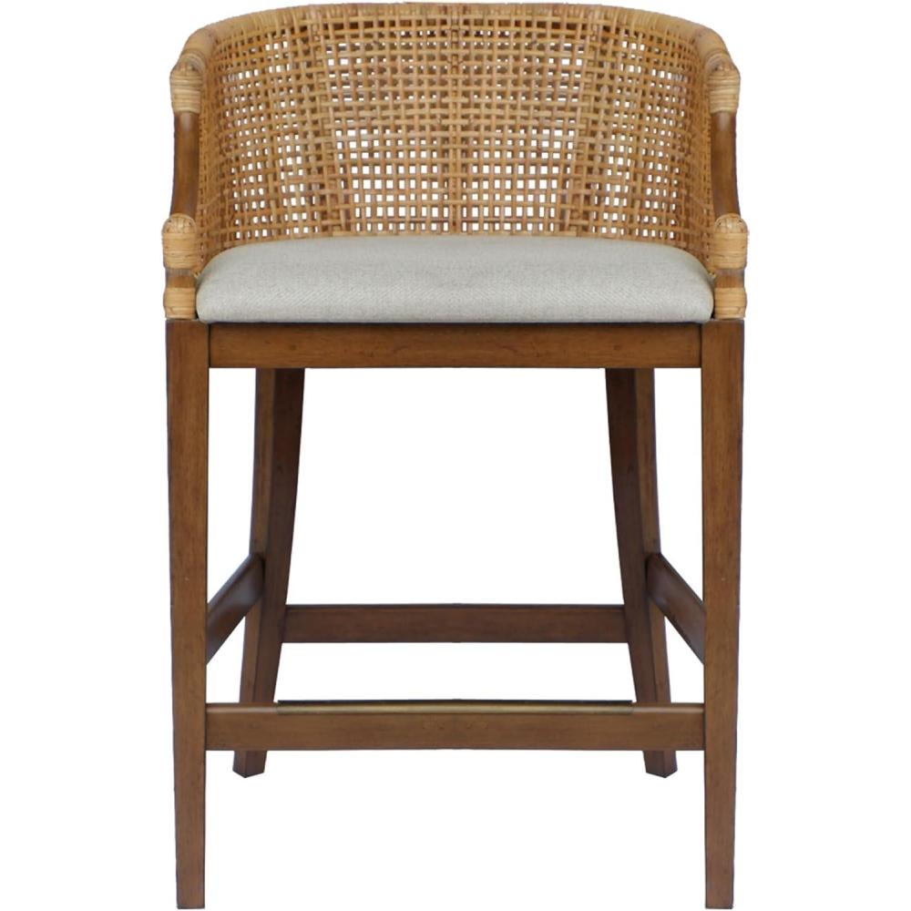 imageMartha Stewart Farmhouse Counter Height Bar Stools Handcrafted Rattan Counter Height Stools for Kitchen Island Kickplate Footrest Upholstered Dining Room Chairs for Home Bar Natural WhitewashNatural