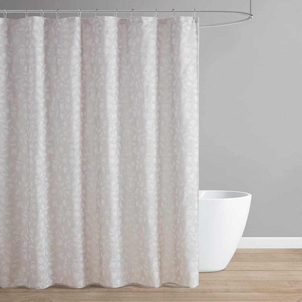 imageMartha Stewart Farmhouse Shower Curtain Coastal Palm Design Fabric Shower Curtain Boho Style with Textured Pucker Weave Modern Tropical Bathroom Dcor Machine Washable 72quot x 72quot Jenine Sage GreenFloral Linen Color