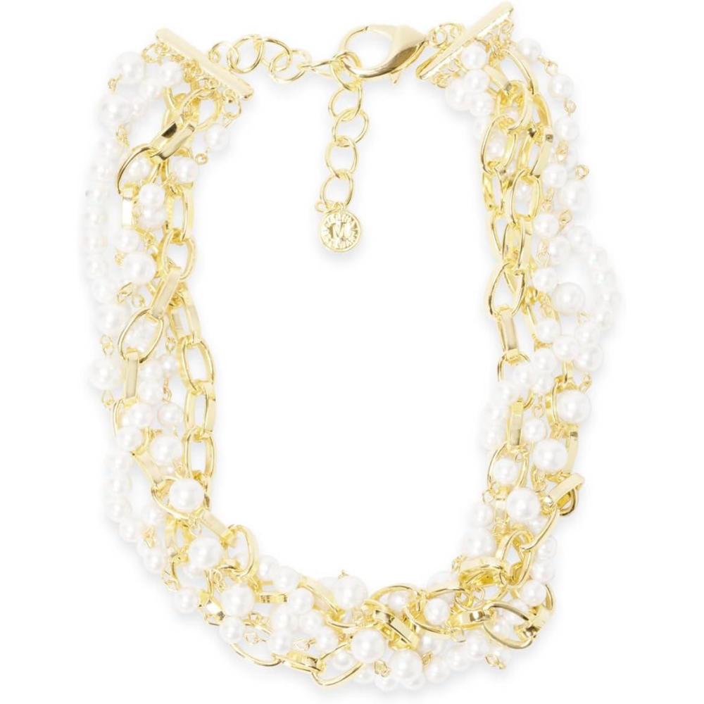 imageMartha Stewart Five Strand Pearl and Chain Twisted Necklace In Gold For Women