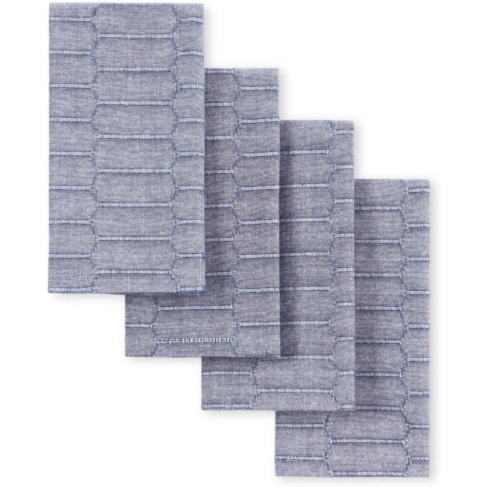 imageMartha Stewart Honeycomb Modern Farmhouse Napkin 4Pack Set Blue 19quotx19quotBlue