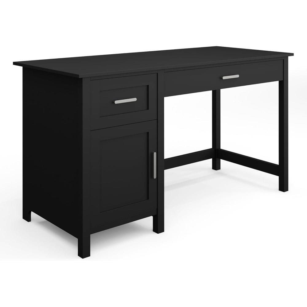 imageMartha Stewart Hutton Shaker Style Home Office Desk with Storage in Gray with Brushed Nickel HardwareBlack FrameBrushed Nickel Hardware