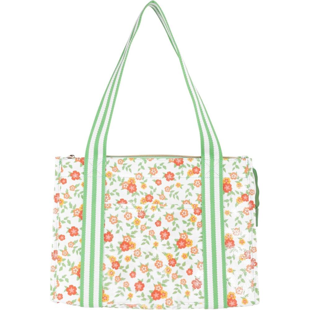 imageMartha Stewart Large Lunch Bag Insulated Lunch Box for Women Small WaterResistant with Comfortable Carry Straps Small Cooler Measures 14quot x 8quot x 10quot Floral Cloud Dancer