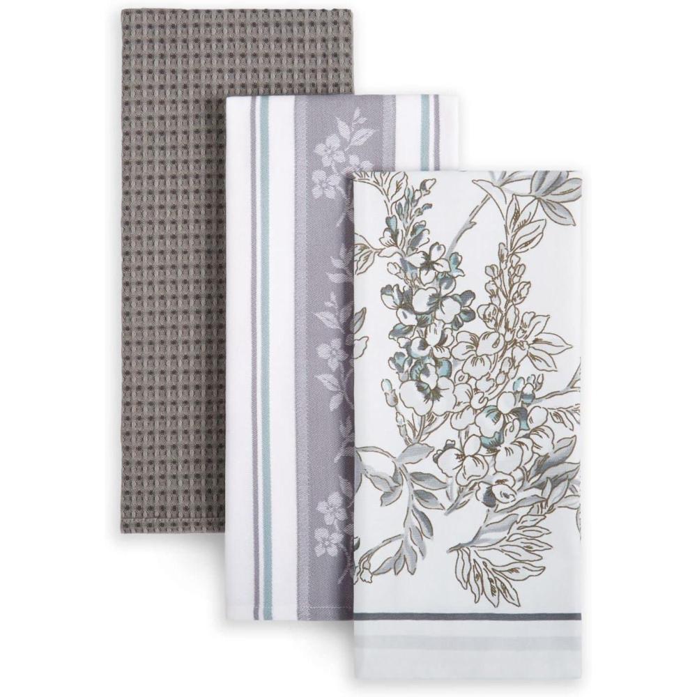 imageMartha Stewart LintFree Kitchen Towel 3Pack Set Iris 18quotx28quotIris