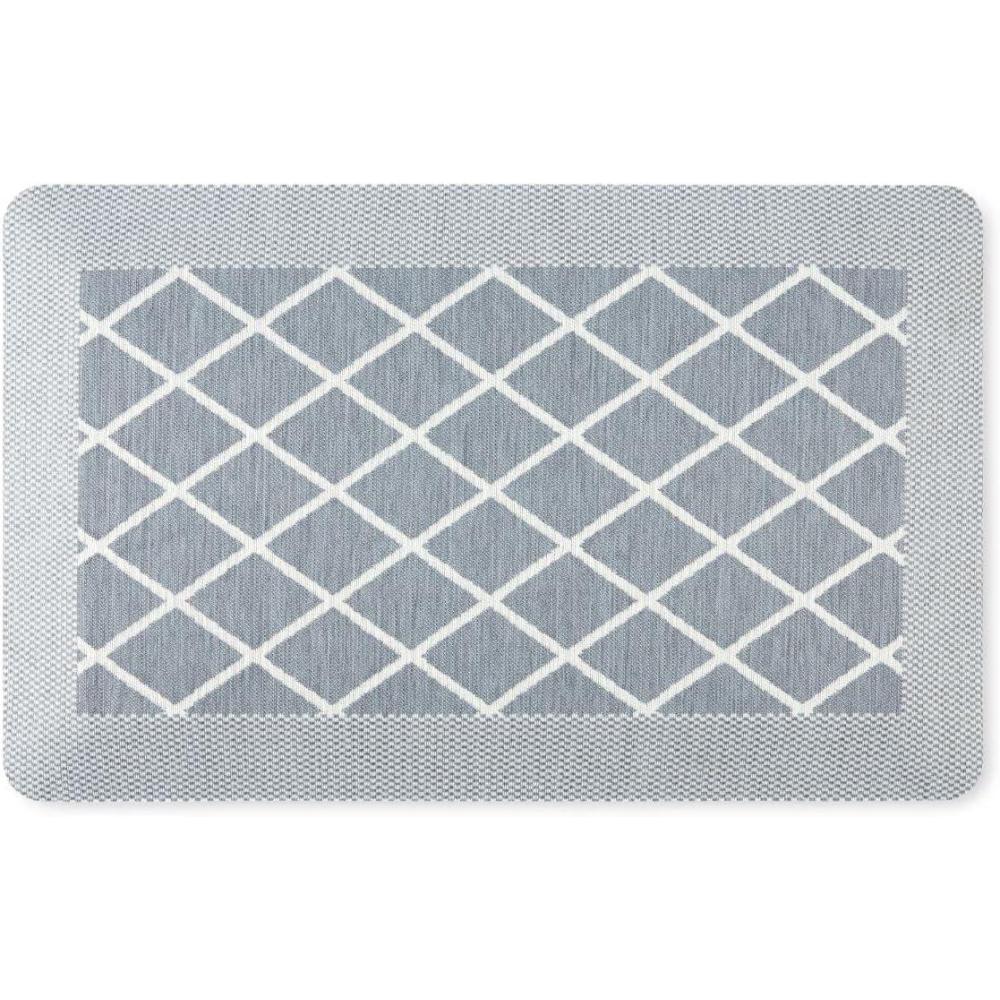 imageMartha Stewart Miles Modern Diamond AntiFatigue AirInfused Kitchen Mat Spice Red 196quotx32quotBlue